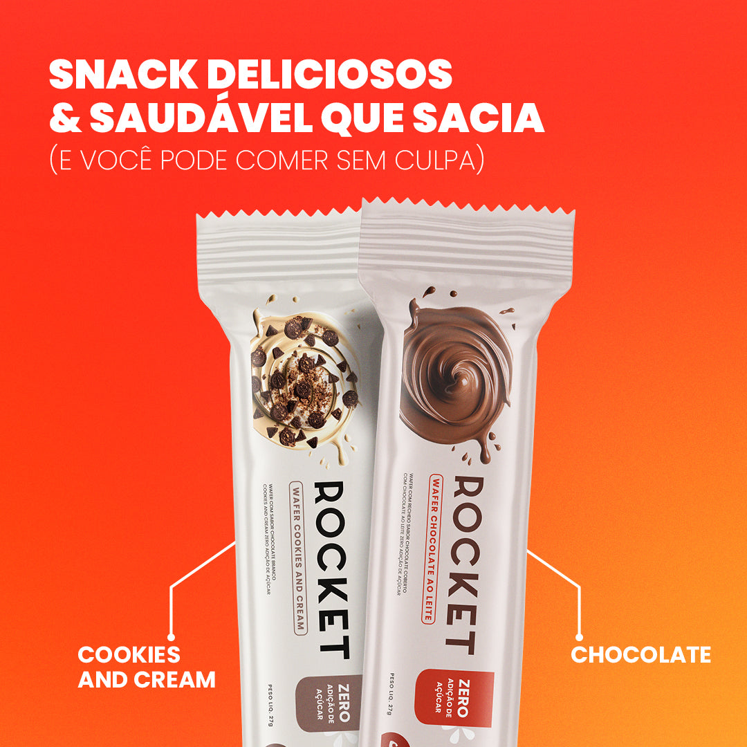 Rocket Wafer 27g (12 un) - Wafer Chocolate ao Leite