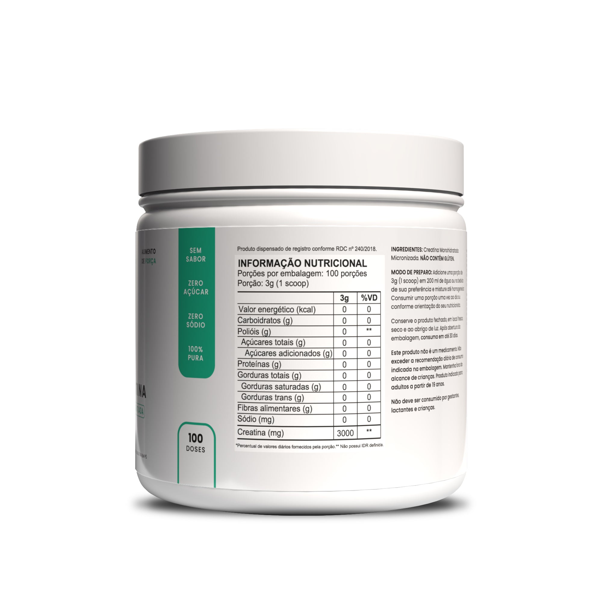 Creatina Pura Rocket Turbo 300g - Sem sabor – Rocket Labz